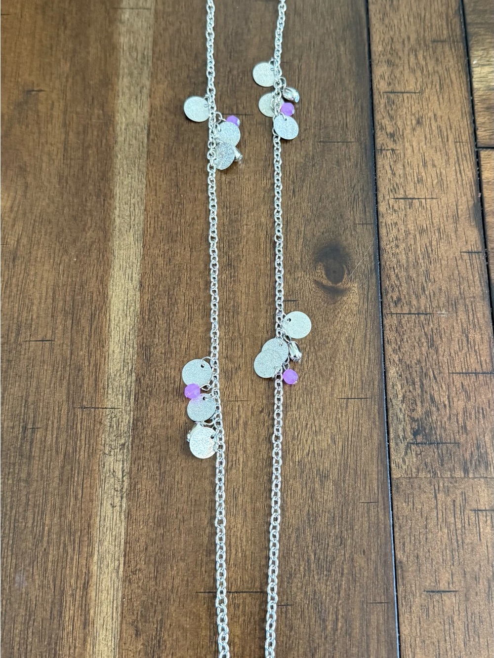 paparazzi Silver Chain Necklace with Pink Bead Accents and Earrings